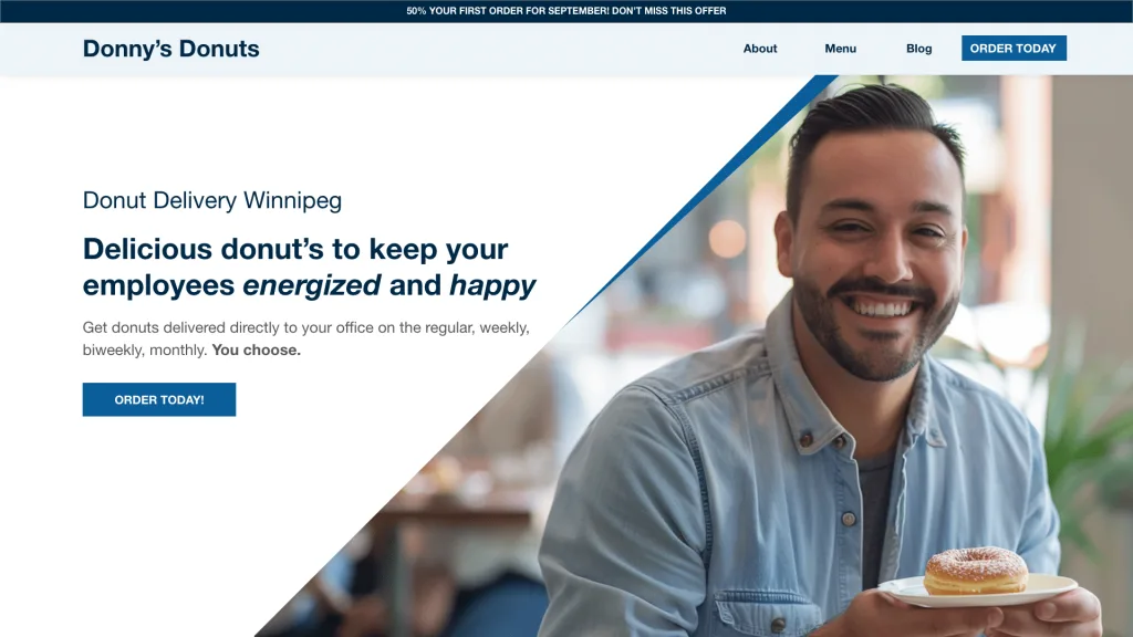 Corporate Website Example showing how fonts and colors can appeal to difference audiences 