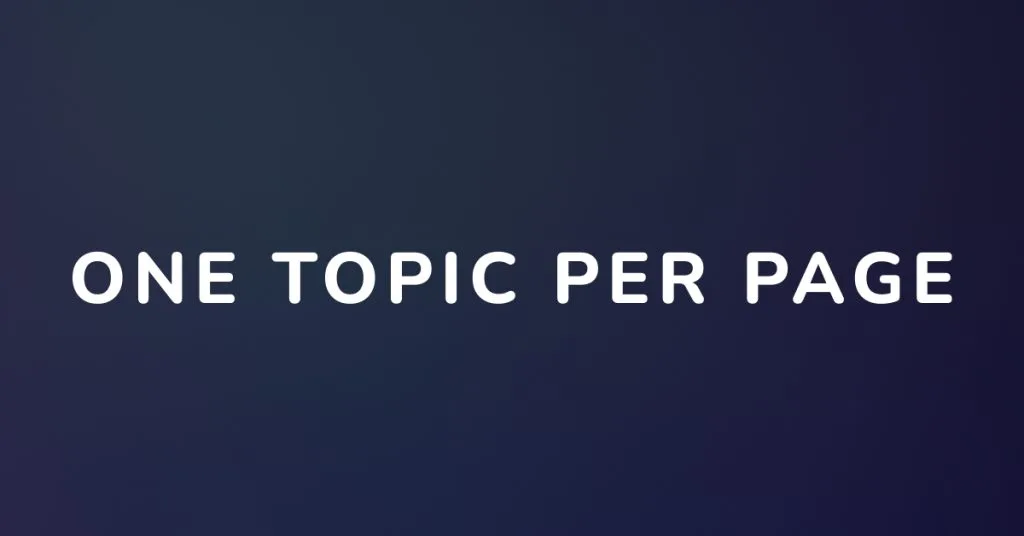 Web Design One Topic